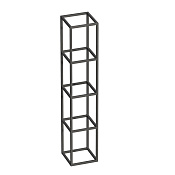 Cezares Cadro Структура металлической полки подвесная 30х30х158h см, четырехъярусная, цвет: черный CADRO-30/30/160-4C-SO-MET-ST