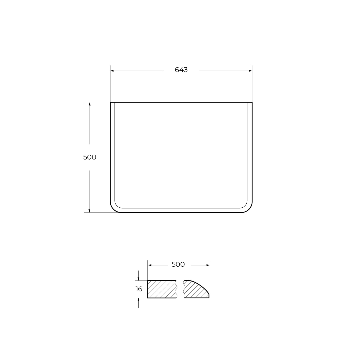 Cezares Idra Столешница под раковину 64x50 см, МДФ, цвет: noce 55829