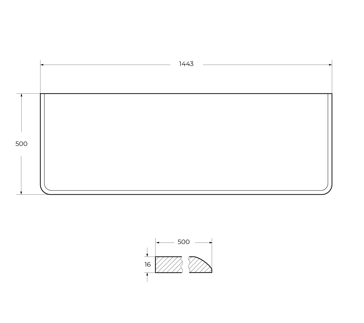 Cezares Idra Столешница под раковину 144x50 см, МДФ, цвет: cotone 55838
