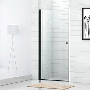 Cezares Eco Душевая дверь распашная 70,5x190h см, прозрачное стекло 6 мм, цвет: черный матовый ECO-O-B-1-70-C-NERO