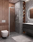 Cezares Molveno Душевая дверь распашная 92x195h см, прозрачное стекло 6 мм, цвет: хром MOLVENO-BA-1-90-C-Cr-IV