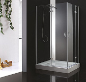 Cezares Bergamo Душевой уголок левый 100x90x195h см, прозрачное стекло 6 мм, цвет: хром BERGAMO-W-AH-2-100/90-C-Cr-L