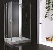 Cezares Bergamo Душевой уголок правый 120x90x195h см, прозрачное стекло 6 мм, цвет: хром BERGAMO-W-AH-2-120/90-C-Cr-R