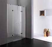 Cezares Verona Душевая дверь распашная 195,4x195h см, рифленое стекло 6 мм, цвет: хром VERONA-W-B-22-200-P-Cr