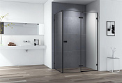 Cezares Bellagio Душевой уголок 118x80,5x196,8h см, прозрачное стекло 8 мм, цвет: черный матовый BELLAGIO-AH-1-120/80-C-NERO
