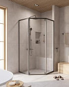 Cezares Relax 304 Душевой уголок 100x100x200h см, прозрачное стекло 8 мм, цвет: оружейная сталь RELAX-304-P-1-100-C-GM