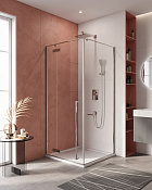 Cezares Liner Душевой уголок левый 100x100x195h см, прозрачное стекло 6 мм, цвет: хром LINER-A-1-100-C-Cr-L