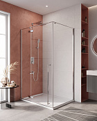 Cezares Liner Душевой уголок левый 120x90x195h см, прозрачное стекло 6 мм, цвет: хром LINER-AH-1-120/90-C-Cr-L
