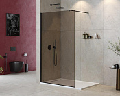 Cezares Liberta Душевая перегородка 110x195h см, тонированное стекло 8 мм, цвет: черный матовый LIBERTA-L-1-110-120-BR-NERO