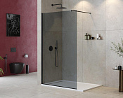 Cezares Liberta Душевая перегородка 110x195h см, тонированное стекло 8 мм, цвет: черный матовый LIBERTA-L-1-110-120-GR-NERO