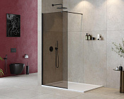 Cezares Liberta Душевая перегородка 80x195h см, тонированное стекло 8 мм, цвет: черный матовый LIBERTA-L-1-80-120-BR-NERO