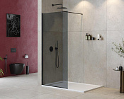 Cezares Liberta Душевая перегородка 90x195h см, тонированное стекло 8 мм, цвет: черный матовый LIBERTA-L-1-90-120-GR-NERO