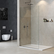 Cezares Liberta Душевая перегородка 130x195h см, прозрачное стекло 8 мм, цвет: хром LIBERTA-L-1-TB-130-C-Cr