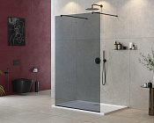 Cezares Liberta Душевая перегородка 120x195h см, тонированное стекло 8 мм, цвет: черный матовый LIBERTA-L-2-120-120-GR-NERO