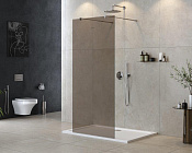 Cezares Liberta Душевая перегородка 80x195h см, тонированное стекло 8 мм, цвет: хром LIBERTA-L-2-80-BR-Cr