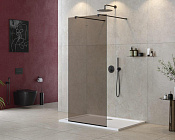 Cezares Liberta Душевая перегородка 90x195h см, тонированное стекло 8 мм, цвет: черный матовый LIBERTA-L-2-90-120-BR-NERO