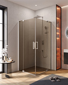 Cezares Slider Душевой уголок 100-110x100-110x195h см, тонированное стекло 8 мм, цвет: хром SLIDER-A-2-100/110-BR-Cr