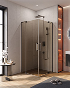 Cezares Slider Душевой уголок 100-110x100-110x195h см, тонирован. стекло 8 мм, цвет: оружейная сталь SLIDER-A-2-100/110-BR-GM