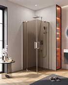 Cezares Slider Душевой уголок 80-90x80-90x195h см, тонированное стекло 8 мм, цвет: хром SLIDER-A-2-80/90-BR-Cr
