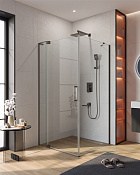 Cezares Slider Душевой уголок 100-110x100x195h см, прозрачное стекло 8 мм, цвет: оружейная сталь SLIDER-AH-1-100-100/110-C-GM