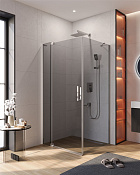 Cezares Slider Душевой уголок 100-110x100x195h см, тонированное стекло 8 мм, цвет: хром SLIDER-AH-1-100-100/110-GRIGIO-Cr