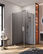 Cezares Slider Душевой уголок 90-100x100x195h см, тонированное стекло 8 мм, цвет: хром SLIDER-AH-1-100-90/100-GRIGIO-Cr