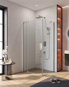 Cezares Slider Душевой уголок 100-110x80x195h см, прозрачное стекло 8 мм, цвет: хром SLIDER-AH-1-80-100/110-C-Cr