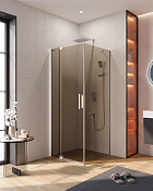 Cezares Slider Душевой уголок 70-80x80x195h см, тонированное стекло 8 мм, цвет: хром SLIDER-AH-1-80-70/80-BR-Cr
