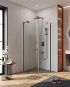 Cezares Slider Душевой уголок 70-80x80x195h см, прозрачное стекло 8 мм, цвет: оружейная сталь SLIDER-AH-1-80-70/80-C-GM