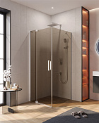 Cezares Slider Душевой уголок 80-90x90x195h см, тонированное стекло 8 мм, цвет: хром SLIDER-AH-1-90-80/90-BR-Cr