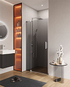 Cezares Slider Душевая дверь распашная 80x195h см, тонированное стекло 8 мм, цвет: хром SLIDER-B-1-70/80-GRIGIO-Cr