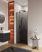 Cezares Slider Душевая дверь распашная 80x195h см, тонированное стекло 8 мм, цвет: оружейная сталь SLIDER-B-1-70/80-GRIGIO-GM
