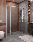 Cezares Molveno Душевая дверь распашная 152x195h см, прозрачное стекло 6 мм, цвет: хром MOLVENO-BA-12-90+60-C-Cr-IV