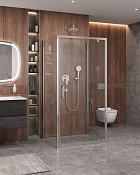 Cezares Molveno Душевой уголок 96,5x80x195h см, прозрачное стекло 6 мм, цвет: хром MOLVENO-BA2-100/80-C-Cr-IV