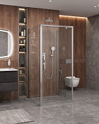 Cezares Molveno Душевой уголок 86,5x80x195h см, прозрачное стекло 6 мм, цвет: хром MOLVENO-BA2-90/80-C-Cr-IV