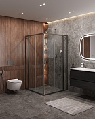 Cezares Molveno Душевой уголок 120,5x120,5x195h см, прозрачное стекло 6 мм, цвет: оружейная сталь MOLVENO-A-22-90+30-C-GM-IV