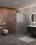 Cezares Molveno Душевой уголок 120,5x120,5x195h см, рифленое стекло 6 мм, цвет: хром MOLVENO-A-22-90+30-P-Cr