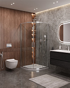 Cezares Molveno Душевой уголок 100,5x100,5x195h см, прозрачное стекло 6 мм, цвет: хром MOLVENO-R-2-100-C-Cr-IV