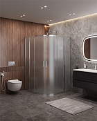 Cezares Molveno Душевой уголок 120,5x120,5x195h см, рифленое стекло 6 мм, цвет: хром MOLVENO-R-22-100+20-P-Cr