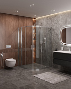 Cezares Molveno Душевой уголок 120,5x120,5x195h см, прозрачное стекло 6 мм, цвет: хром MOLVENO-R-22-90+30-C-Cr-IV