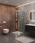 Cezares Molveno Душевой уголок 100,5x100,5x195h см, прозрачное стекло 6 мм, цвет: хром MOLVENO-R-1-100-C-Cr-IV