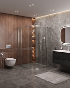 Cezares Molveno Душевой уголок 110,5x110,5x195h см, прозрачное стекло 6 мм, цвет: хром MOLVENO-R-11-90+20-C-Cr-IV