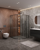 Cezares Molveno Душевой уголок 110,5x110,5x195h см, прозрачное стекло 6 мм, цвет: оружейная сталь MOLVENO-R-11-90+20-C-GM-IV