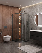 Cezares Molveno Душевой уголок 90,5x90,5x195h см, прозрачное стекло 6 мм, цвет: оружейная сталь MOLVENO-R-1-90-C-GM-IV