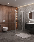 Cezares Molveno Душевой уголок 110,5x100,5x195h см, прозрачное стекло 6 мм, цвет: хром MOLVENO-AH-22-110/100-C-Cr-IV