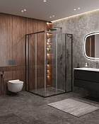 Cezares Molveno Душевой уголок 130,5x120,5x195h см, прозрачное стекло 6 мм, цвет: оружейная сталь MOLVENO-AH-22-130/120-C-GM-IV