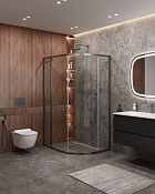 Cezares Molveno Душевой уголок 120,5x90,5x195h см, прозрачное стекло 6 мм, цвет: оружейная сталь MOLVENO-RH-1-120/90-C-GM-IV