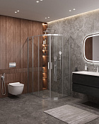 Cezares Molveno Душевой уголок 110,5x90,5x195h см, прозрачное стекло 6 мм, цвет: хром MOLVENO-RH-2-110/90-C-Cr-IV