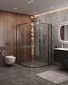 Cezares Molveno Душевой уголок 130,5x120,5x195h см, прозрачное стекло 6 мм, цвет: оружейная сталь MOLVENO-RH-22-130/120-C-GM-IV