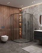 Cezares Molveno Душевой уголок 120,5x110,5x195h см, прозрачное стекло 6 мм, цвет: оружейная сталь MOLVENO-RH-11-120/110-C-GM-IV